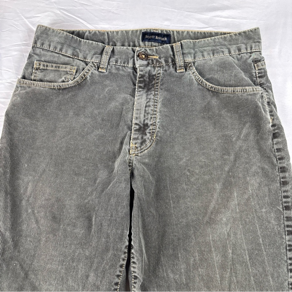 Scott Barber Green Corduroy Pants Italy 32 x 30